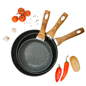 AEX Non-stick Copper Frying Pan with Wooden Handles