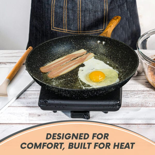 24cm Non Stick Fry Pan – Granite Finish, Oven-Safe, Ergonomic Handle