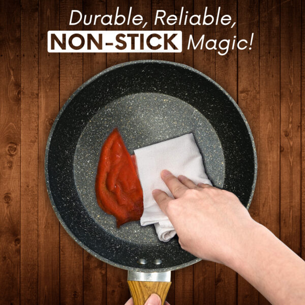 AEX Non-stick Copper Frying Pan with Wooden Handles