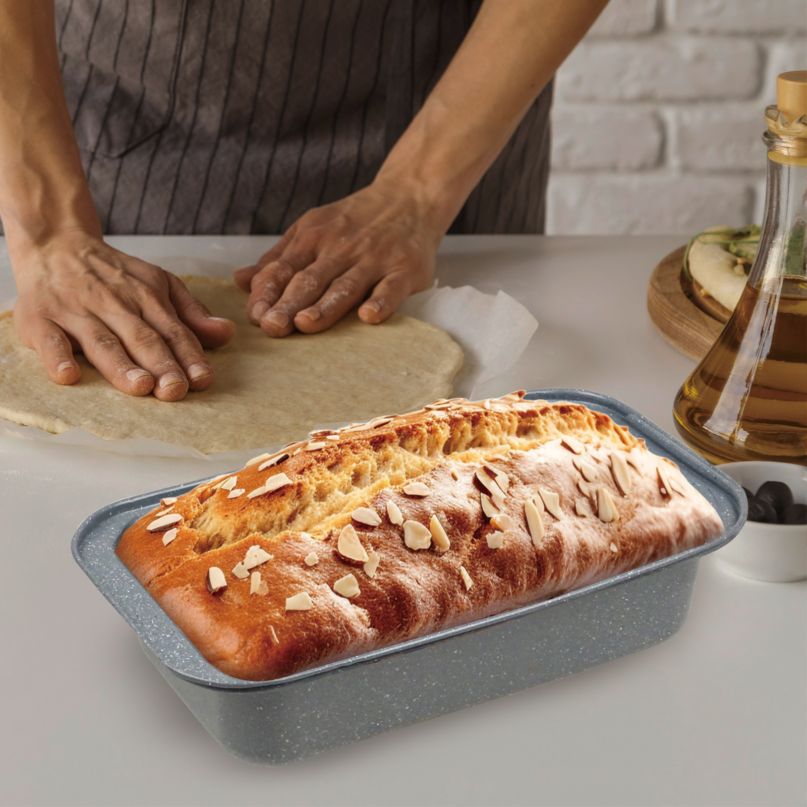 Grey Bread Baking Pan 1.2L – Heavy Duty Nonstick Loaf Tin