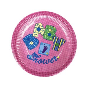 Paper Plate Pink – 23cm Baby Shower Disposable Party Plates