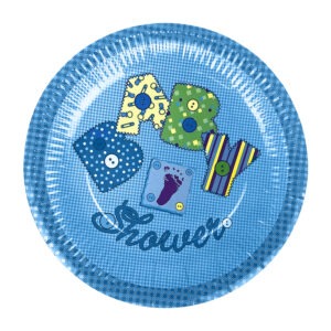 Blue Paper Plate – 23cm Baby Shower Disposable Party Plates