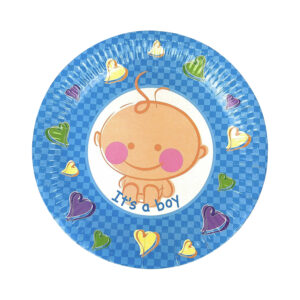 Paper Plates Blue – 23cm “It’s A Boy” Disposable Baby Plates