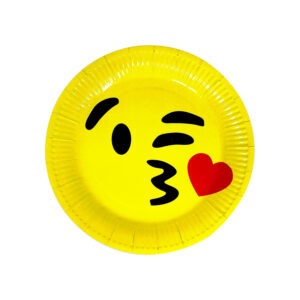 AEX Wink Face Kisses Emoji Paper Plates