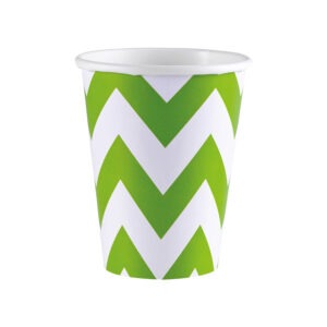 Green Paper Cups – 30 Pack 7oz Zigzag Disposable Cups