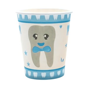 Blue Paper Cups – 30 Pack Baby Tooth 7oz Party Cups