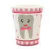 Pink Paper Cups – 30 Pack Baby Tooth 7oz Party Cups
