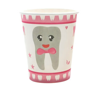 Pink Paper Cups – 30 Pack Baby Tooth 7oz Party Cups