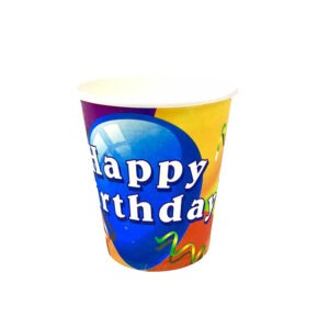 Birthday Paper Cups – 30 Pack Happy Birthday Balloon Design
