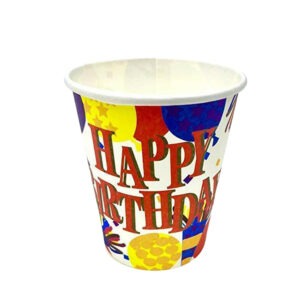 Birthday Cups – 30 Pack White Happy Birthday Paper Cups