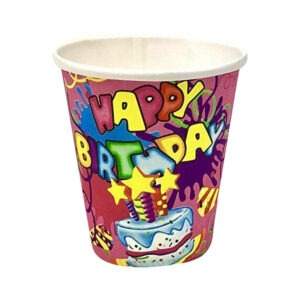 Birthday Paper Cup – 7oz Pink Cake Star Party Cups
