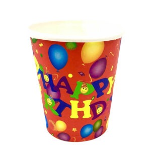 Disposable Birthday Cups – 7oz Red Balloon Party Paper Cups