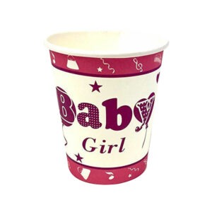 Pink Disposable Cups – 30X 7oz It’s A Baby Girl Paper Cups