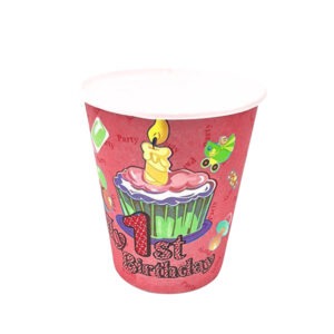 Party Cups Pink – 30X 7oz My First Birthday Paper Cups