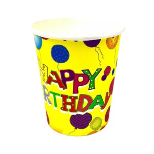 Yellow Paper Cup – 7oz Happy Birthday Disposable Party Cups