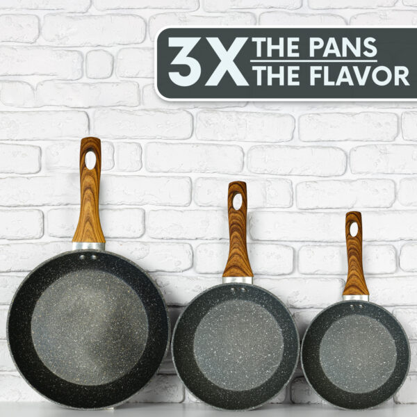 AEX Non-stick Copper Frying Pan with Wooden Handles
