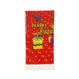 AEX Red Happy Birthday PVC Plastic Tablecloth