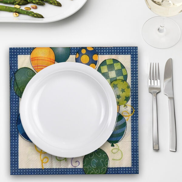 Blue Party Napkins – 10x 2-Ply 1st Birthday Paper Serviettes