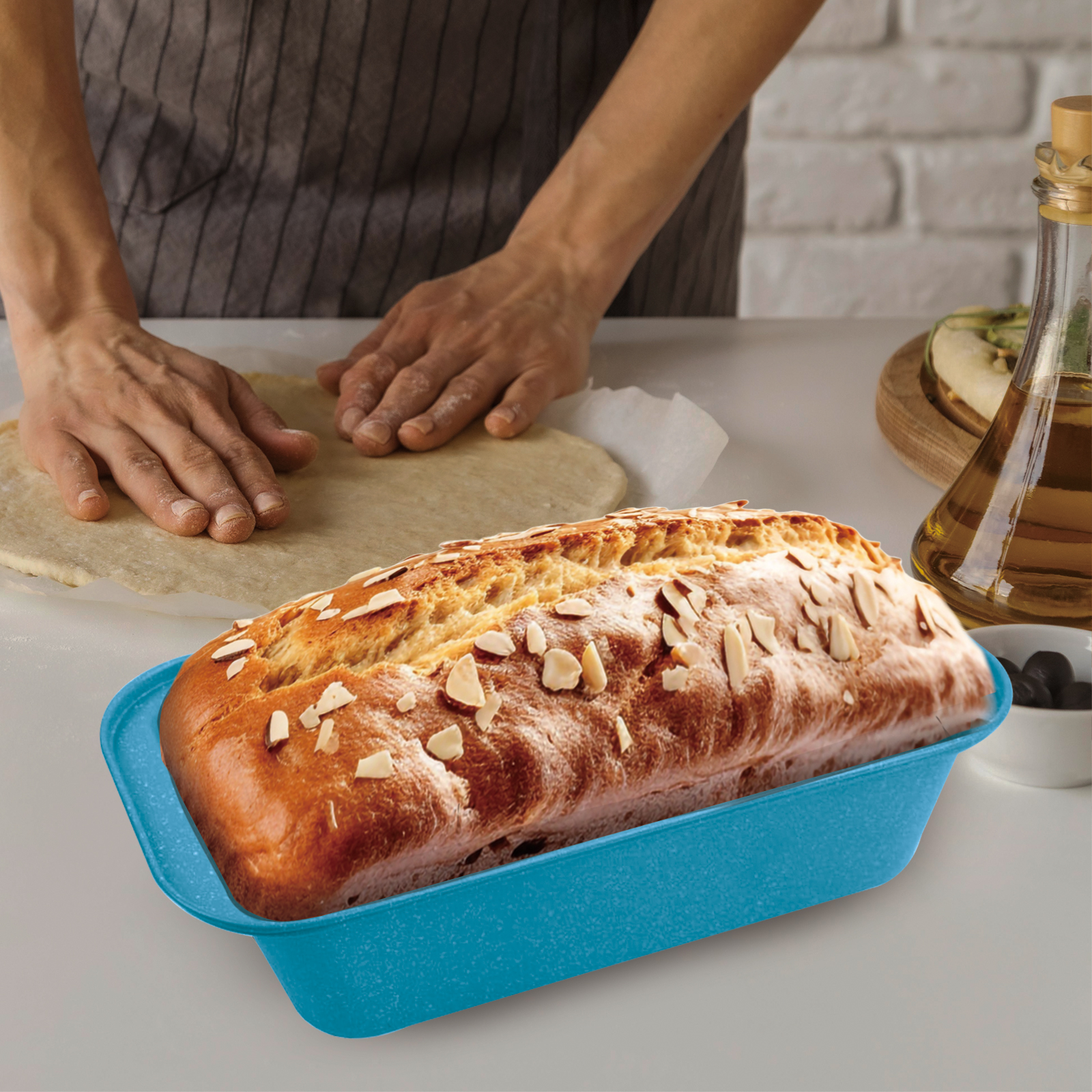 Blue Baking Tray 1.2L – Heavy Duty Rectangle Loaf & Cake Pan