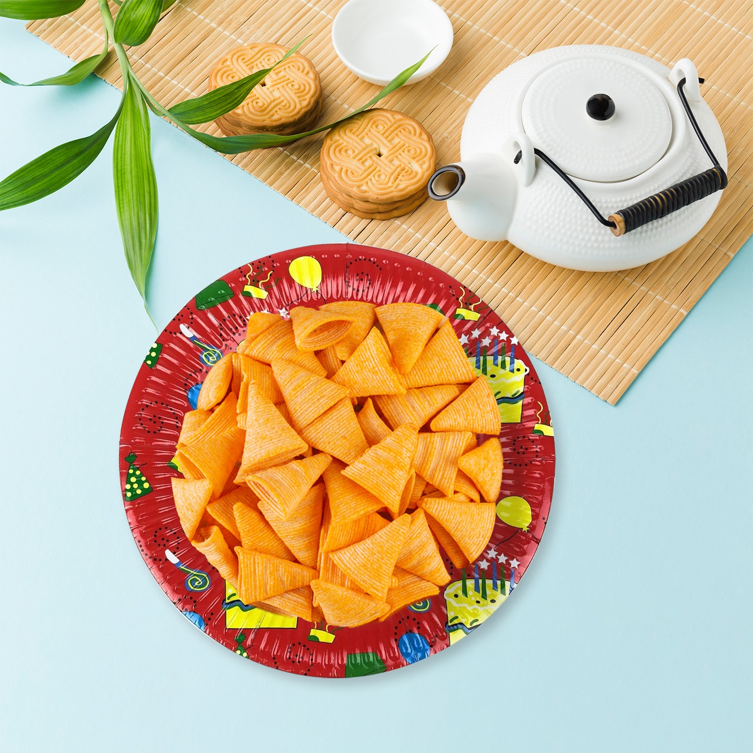 Paper Plates Red – 23cm Happy Birthday Cake Disposable Plates