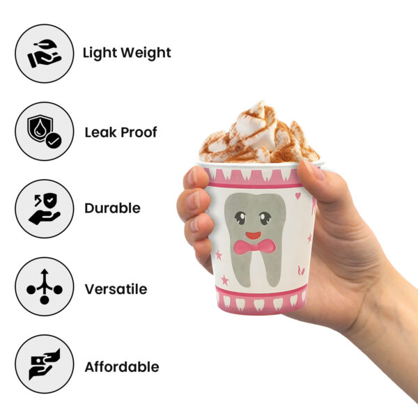 Pink Paper Cups – 30 Pack Baby Tooth 7oz Party Cups