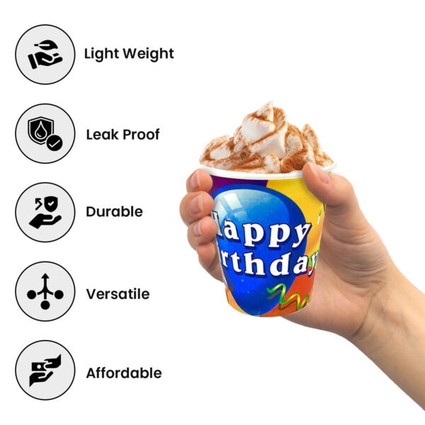Birthday Paper Cups – 30 Pack Happy Birthday Balloon Design