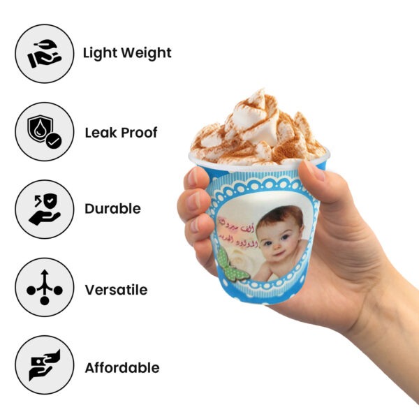 Blue Disposable Cups – 30 Baby Boy Photo Party Paper Cups