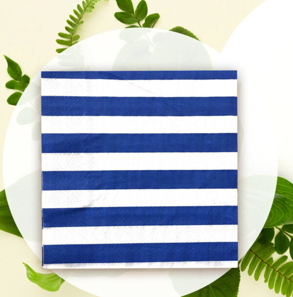20X Stripes Blue Paper Napkins 2 Ply Disposable Party Serviettes