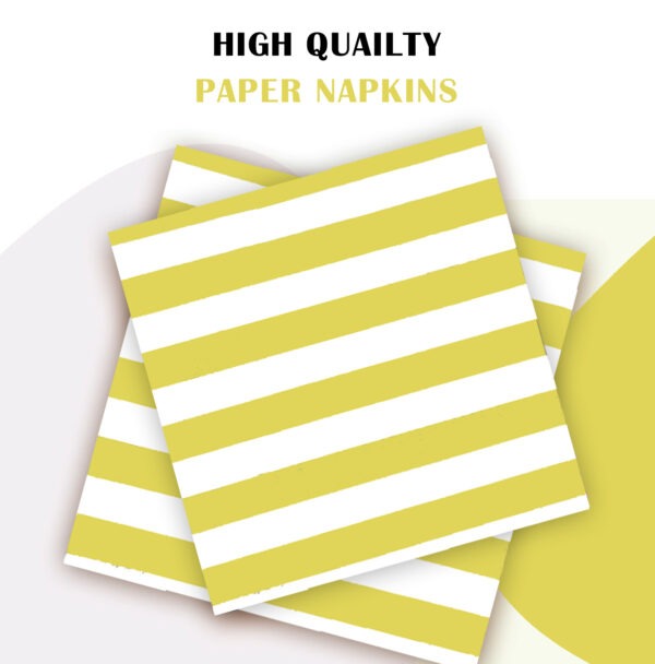 20X Blue Paper Napkins 2 Ply Disposable Stripes for Parties