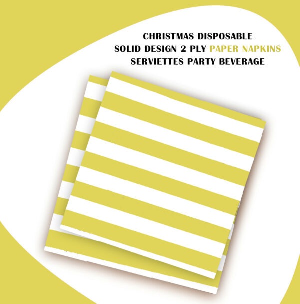 20X Blue Paper Napkins 2 Ply Disposable Stripes for Parties