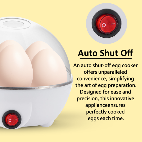 Electric Egg Boiler – 7 Egg Cooker with Auto Shut-Off & Steamer Lid