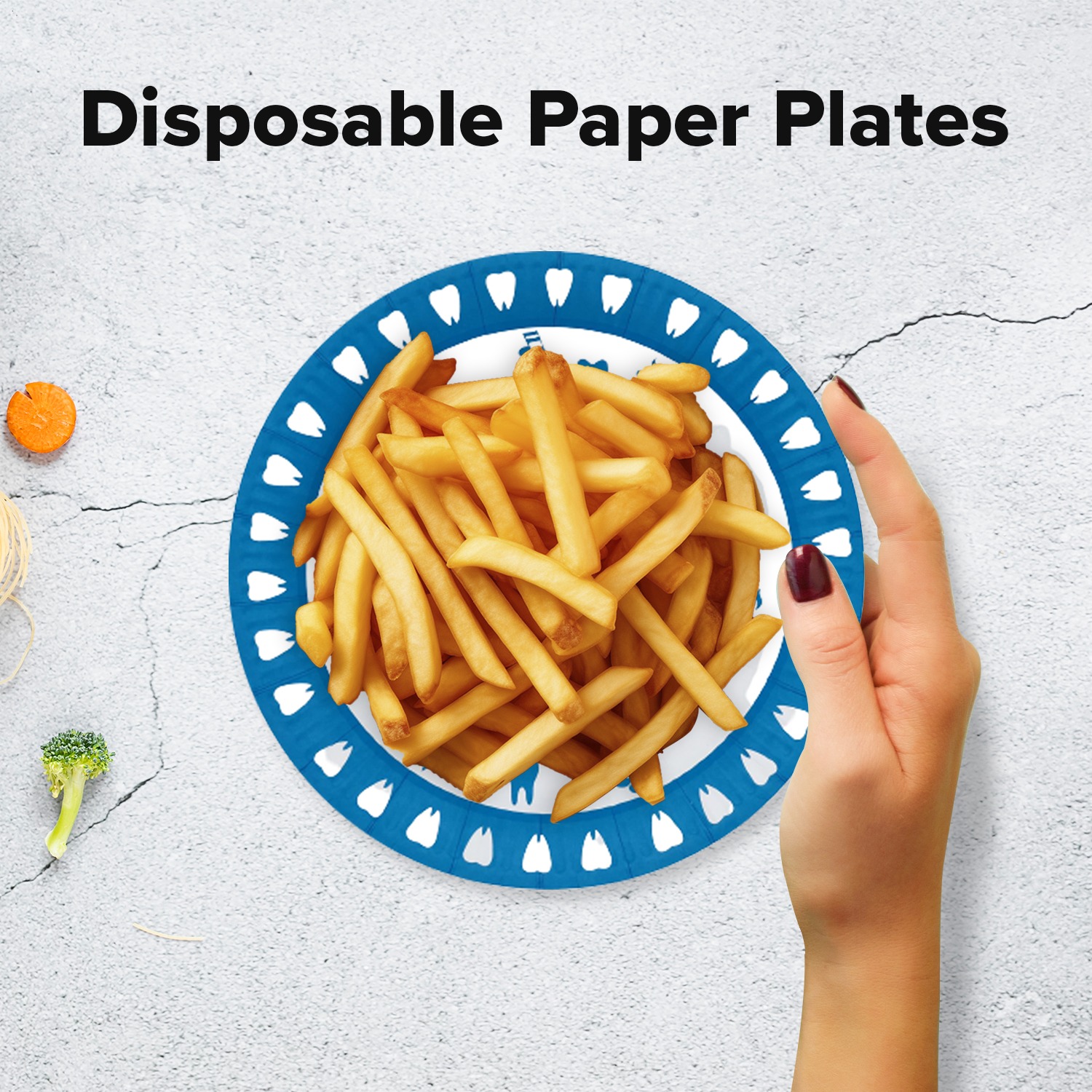 Blue Paper Plate – 23cm “İlk Dişim” Disposable Baby Plates