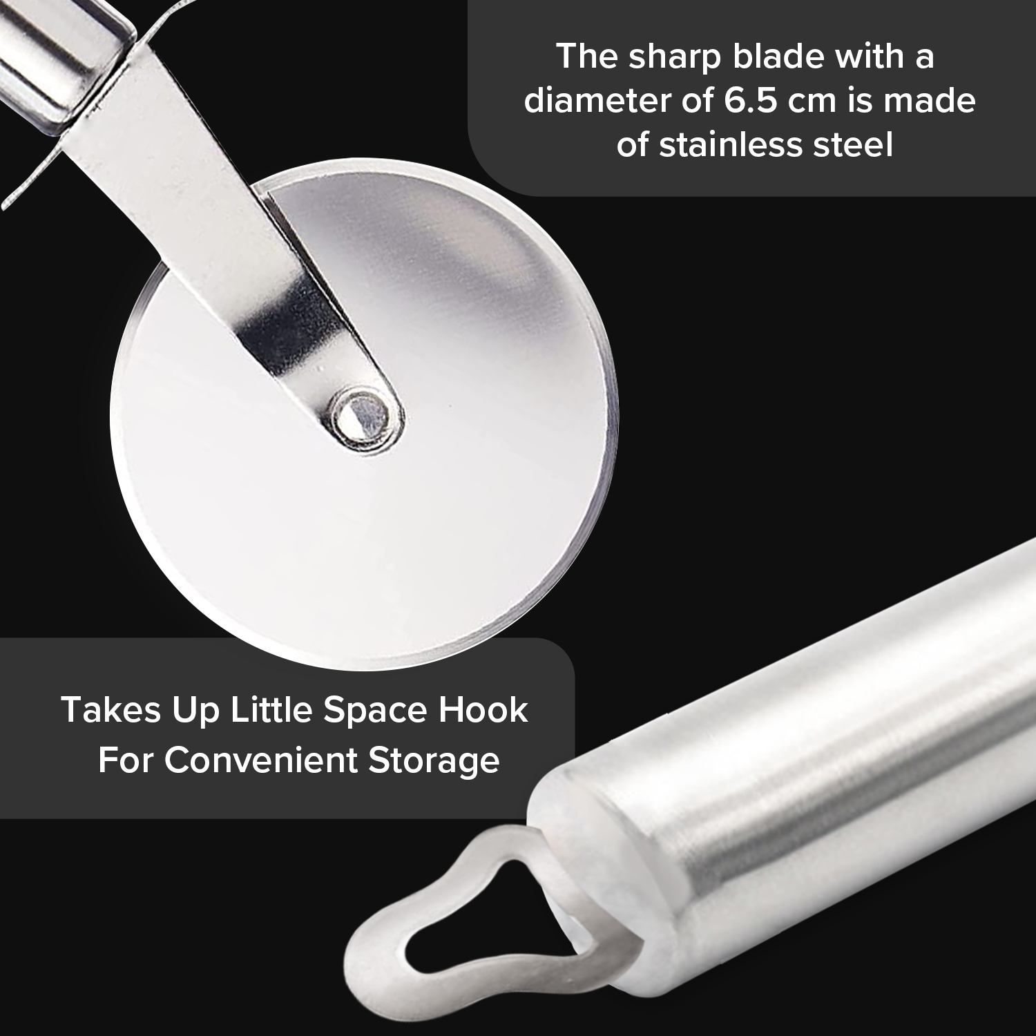 Stainless Steel Wheel Pizza Cutter – Ergonomic Sharp Pizza Tool