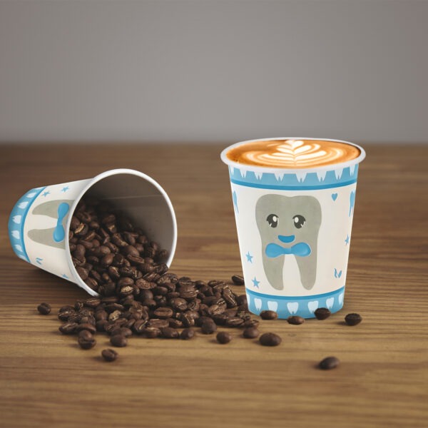 Blue Paper Cups – 30 Pack Baby Tooth 7oz Party Cups