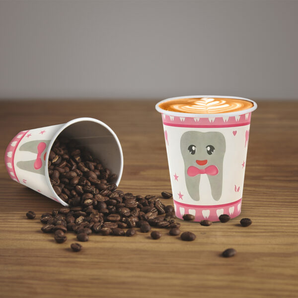 Pink Paper Cups – 30 Pack Baby Tooth 7oz Party Cups