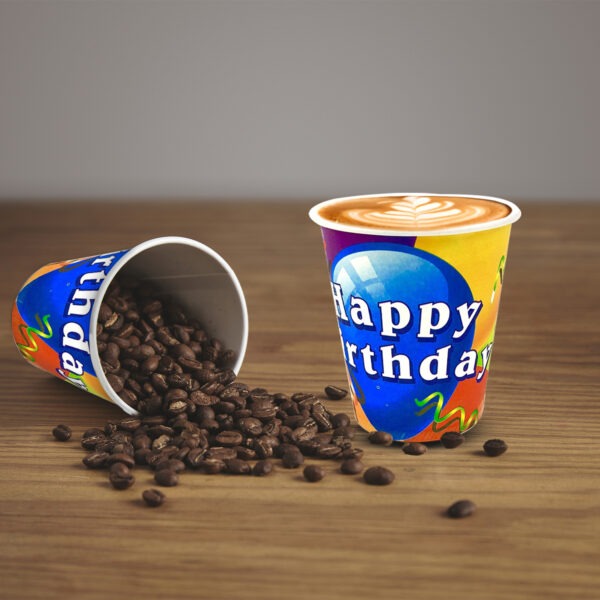 Birthday Paper Cups – 30 Pack Happy Birthday Balloon Design