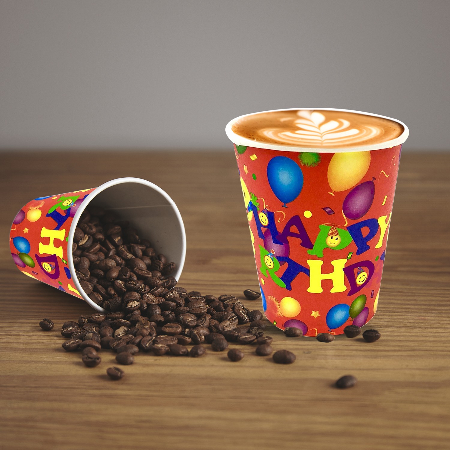 Disposable Birthday Cups – 7oz Red Balloon Party Paper Cups