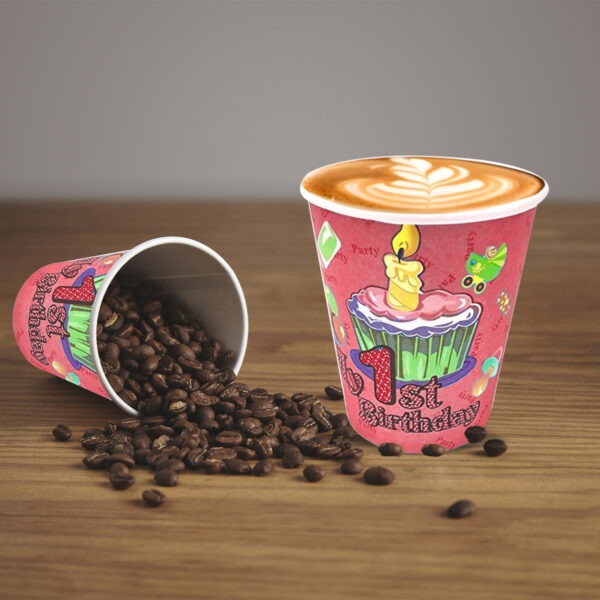 Party Cups Pink – 30X 7oz My First Birthday Paper Cups