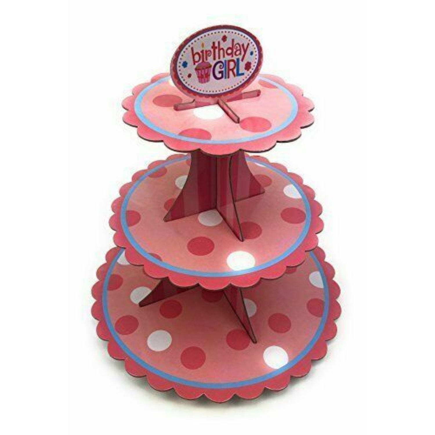 Cupcakes with Stand – 3 Tier Pink Dot Cardboard Display