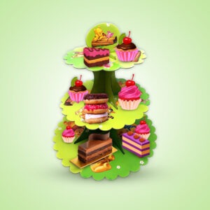 3 Tier Winnie the Pooh Cupcake Stands – Cardboard Party Dessert Holder
