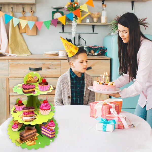 3 Tier Winnie the Pooh Cupcake Stands – Cardboard Party Dessert Holder