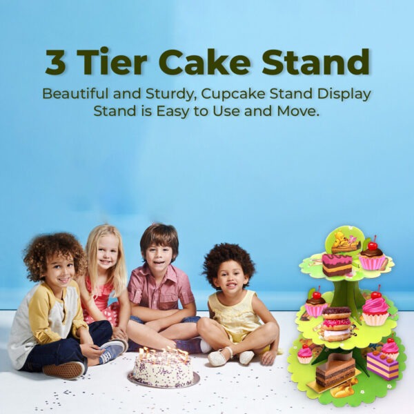 3 Tier Winnie the Pooh Cupcake Stands – Cardboard Party Dessert Holder