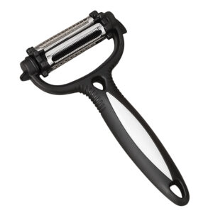 Black 3-in-1 Roto Potato Peeler – Multi-Function Sharp Stainless Steel Blades