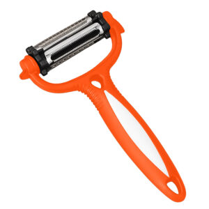 3-in-1 Orange Veg Peeler – Rotating Multi-Blade Stainless Steel Kitchen Tool