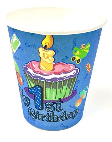 Blue Party Cups – 30X 7oz My First Birthday Paper Cups