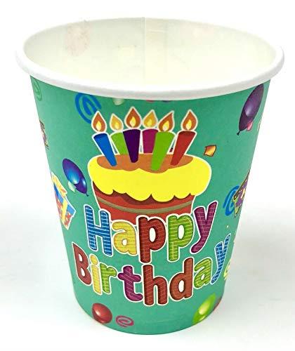 Green Cups – 30 Pack Happy Birthday Paper Party Cups