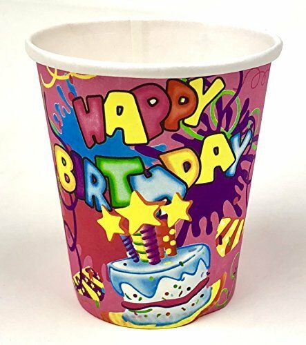 Birthday Paper Cup – 7oz Pink Cake Star Party Cups