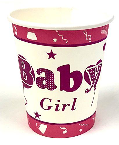 Pink Disposable Cups – 30X 7oz It’s A Baby Girl Paper Cups