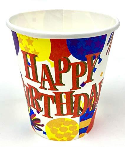 Birthday Cups – 30 Pack White Happy Birthday Paper Cups
