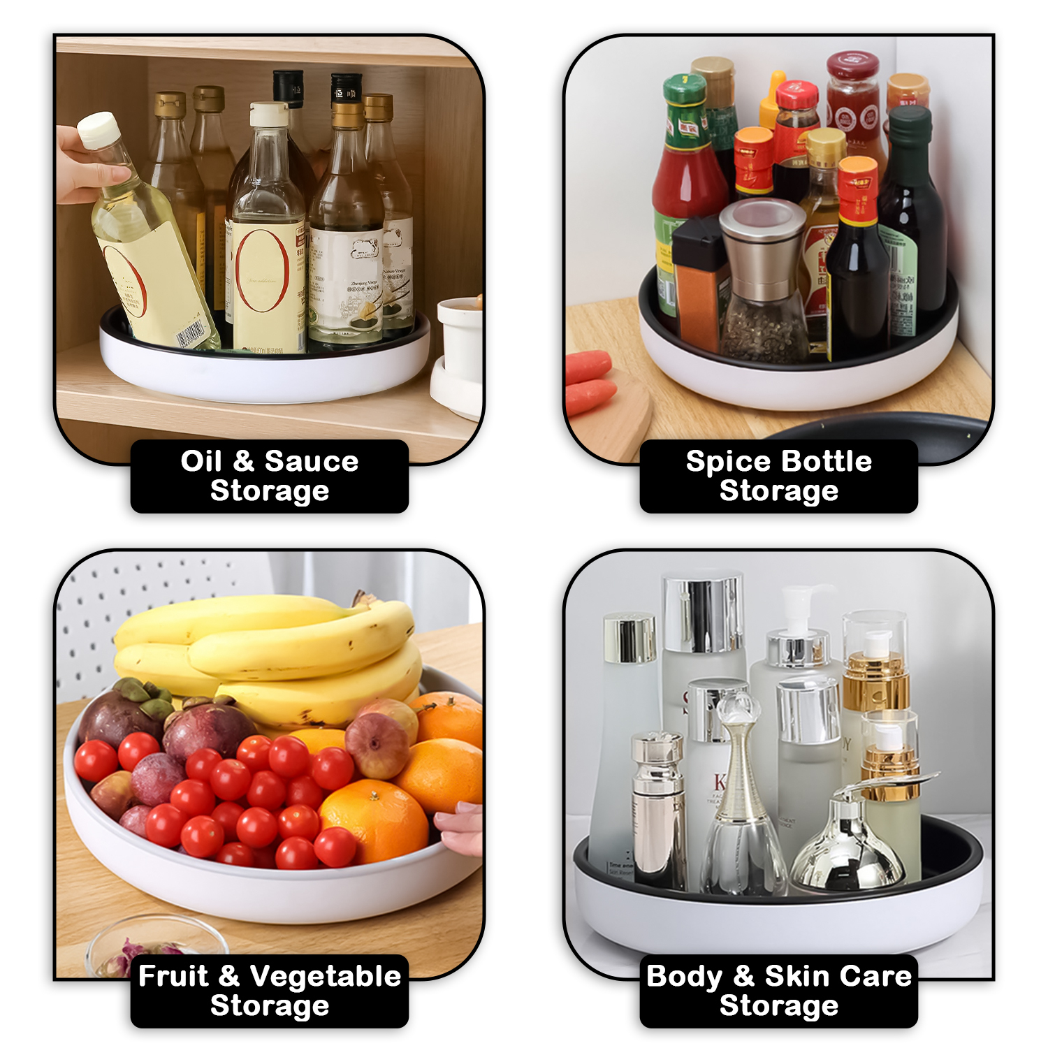 AEX Turntable Cupboard Organiser Rotating 360 Rack